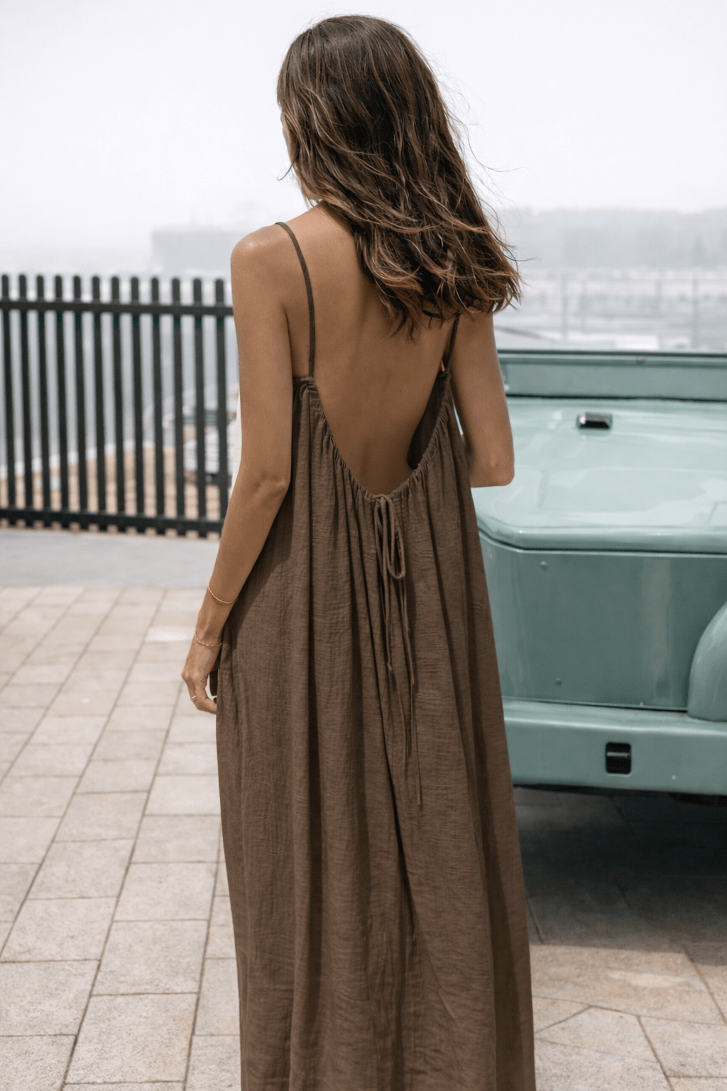 Hattie open back maxi dress