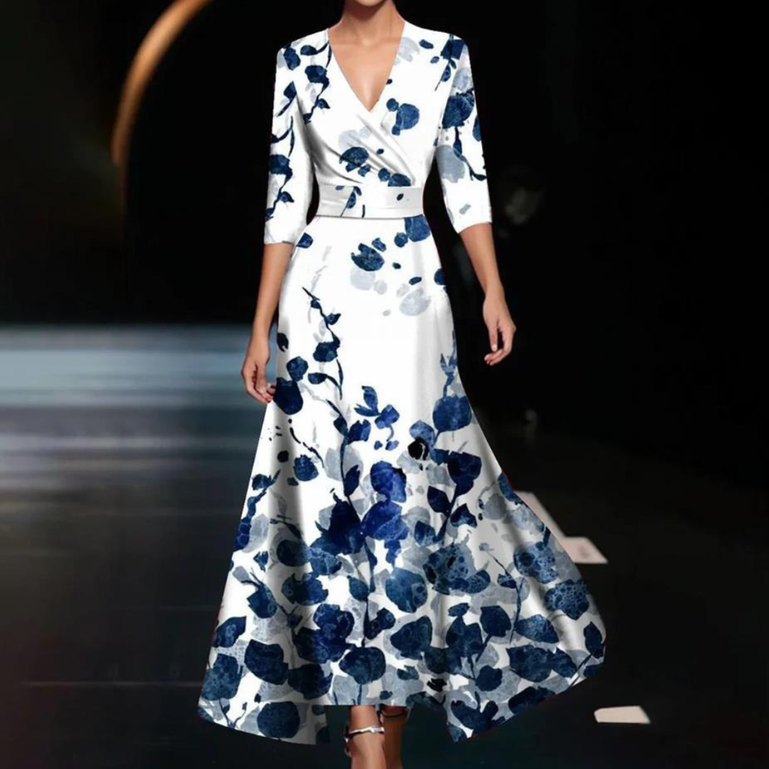 Yuna floral wrap dress in red