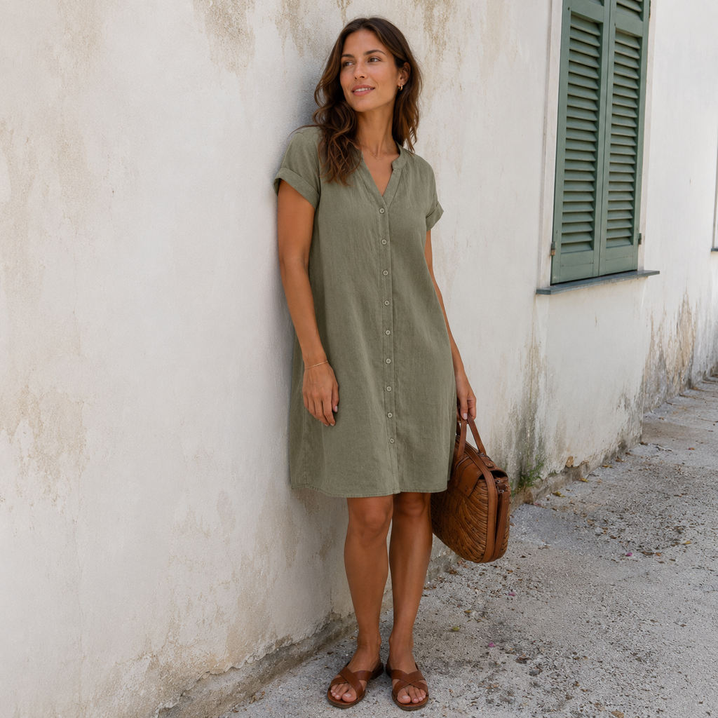 Elodie v neck shirt dress – image 9